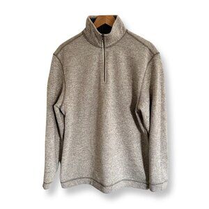 Arrow Men's 1/4 Zip Sweater Pullover Large Gray EUC Soft Winter Sweater